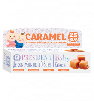 Детская зубная паста Baby 0-3 КАРАМЕЛЬ 30 мл  (PresiDENT)